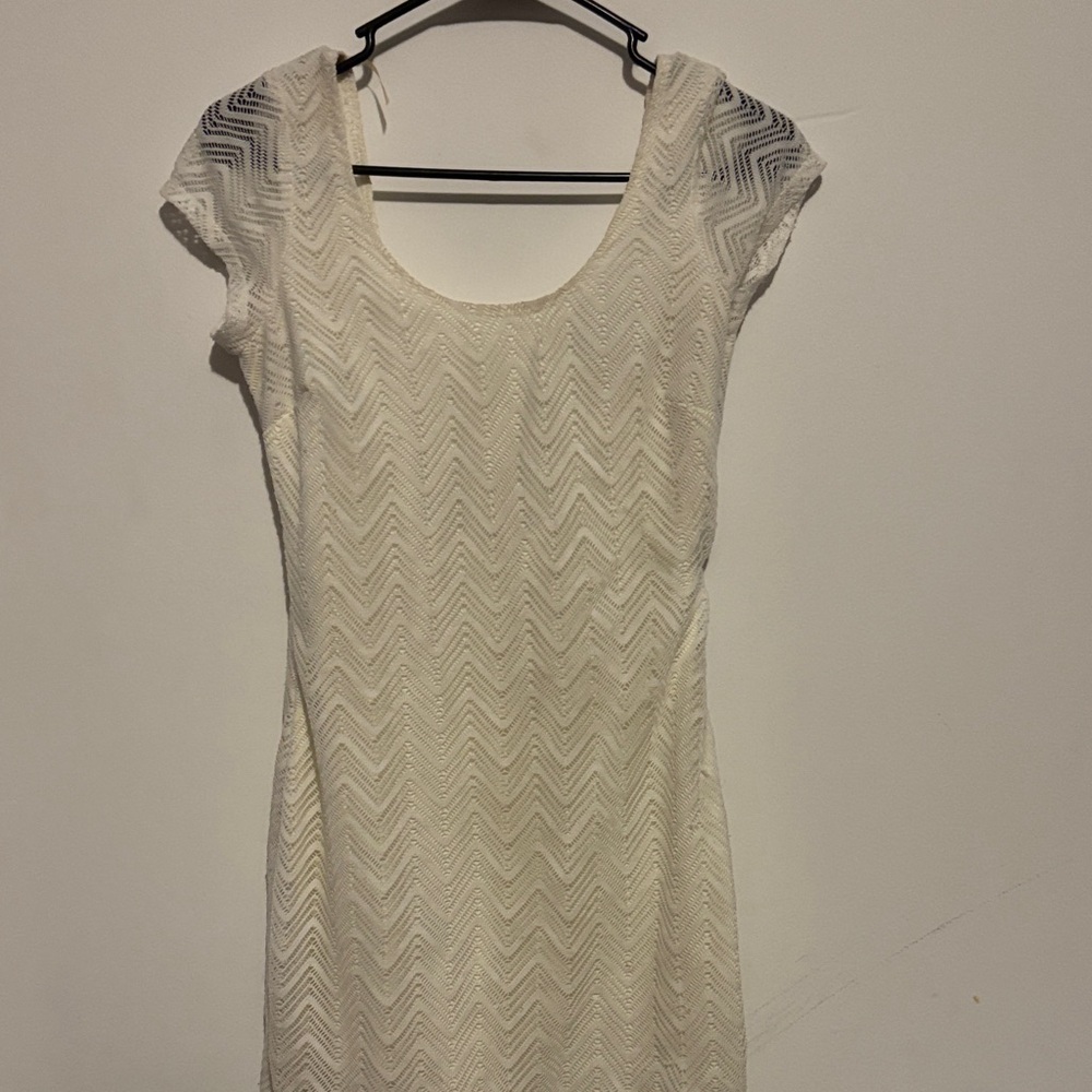 Trixxi White Chevron Mini Dress